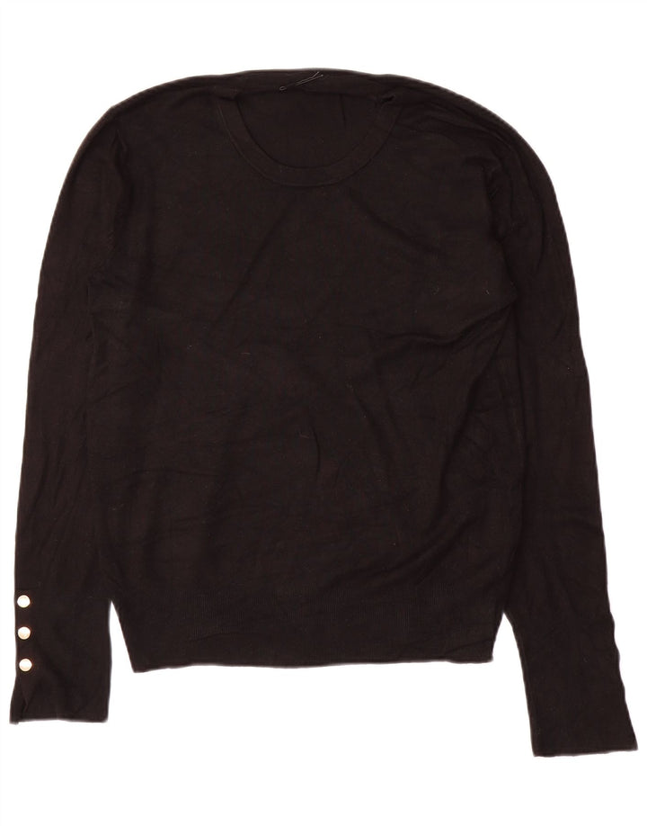 Maglione maglione girocollo da donna Zara UK 14 viscosa nera media