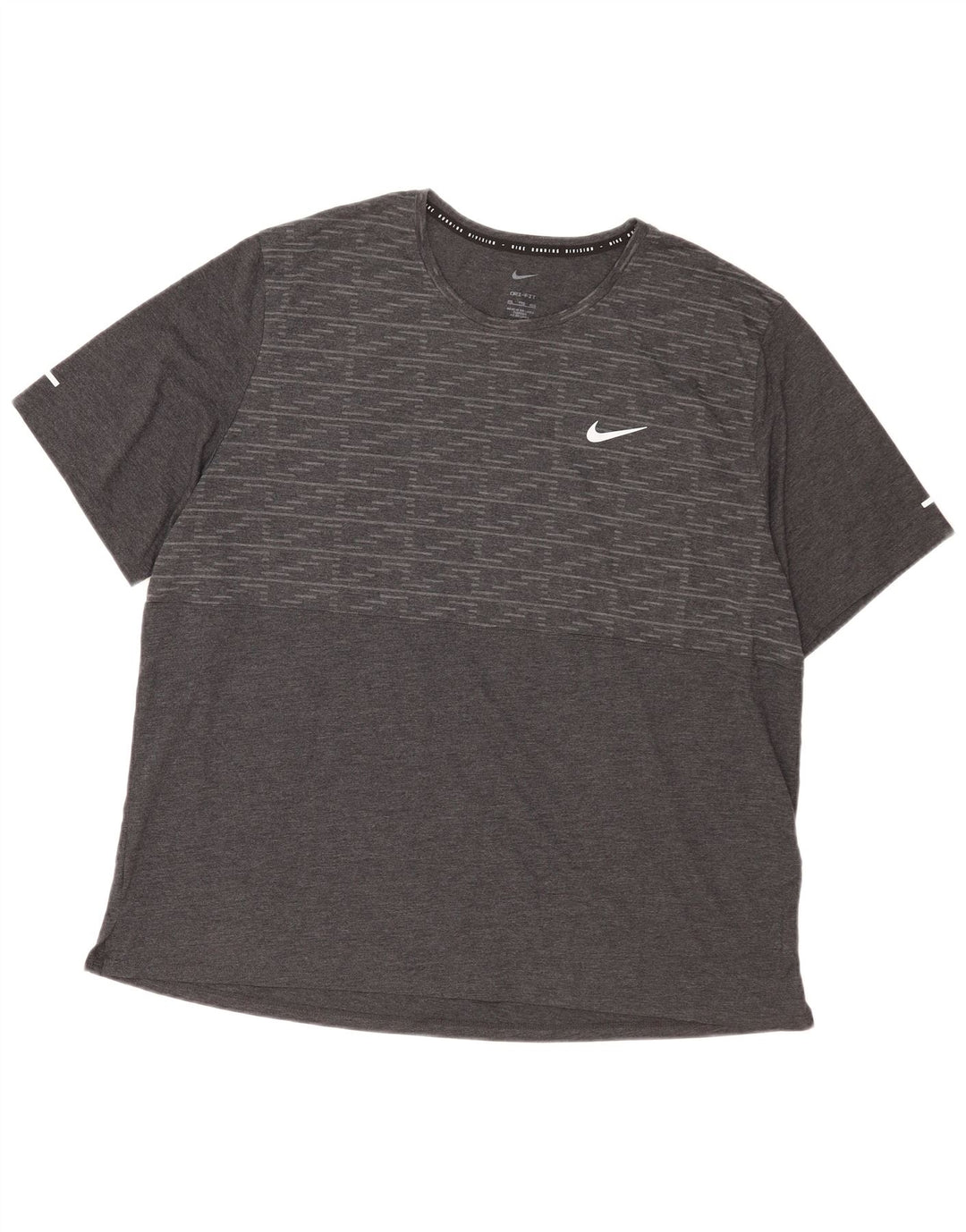 T-shirt da uomo Nike Dri Fit Top 2XL poliestere geometrico grigio