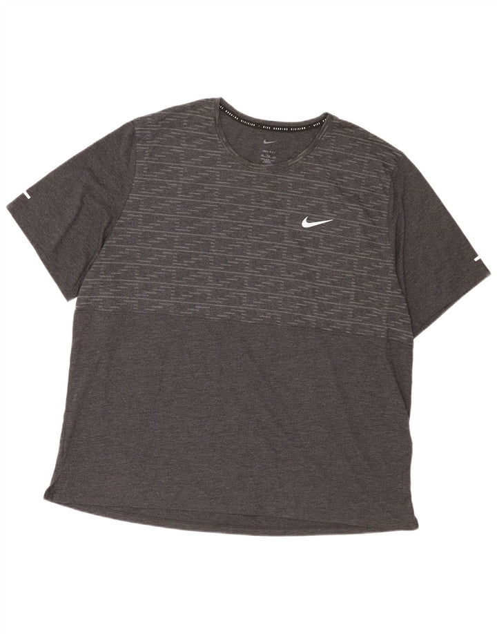 T-shirt da uomo Nike Dri Fit Top 2XL poliestere geometrico grigio