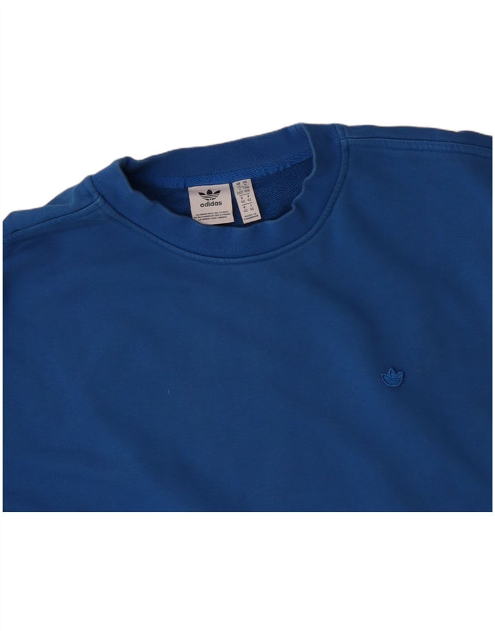 Felpa oversize da donna ADIDAS maglione UK 14 grande cotone blu