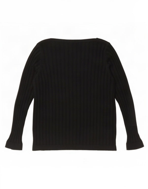 Maglione maglione con scollo a barca Marks & Spencer da donna Per Una UK 14 grande nero