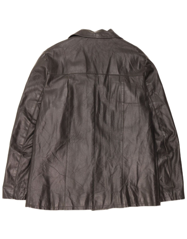 Giacca in pelle vintage da uomo UK 38 in pelle nera media
