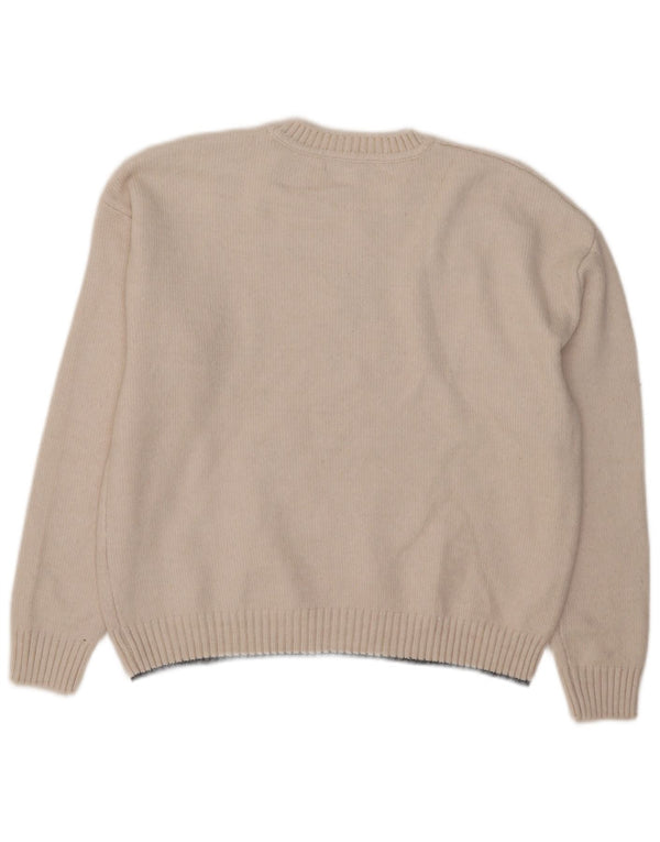 Maglione maglione girocollo da donna Marks & Spencer UK 14 medio bianco sporco