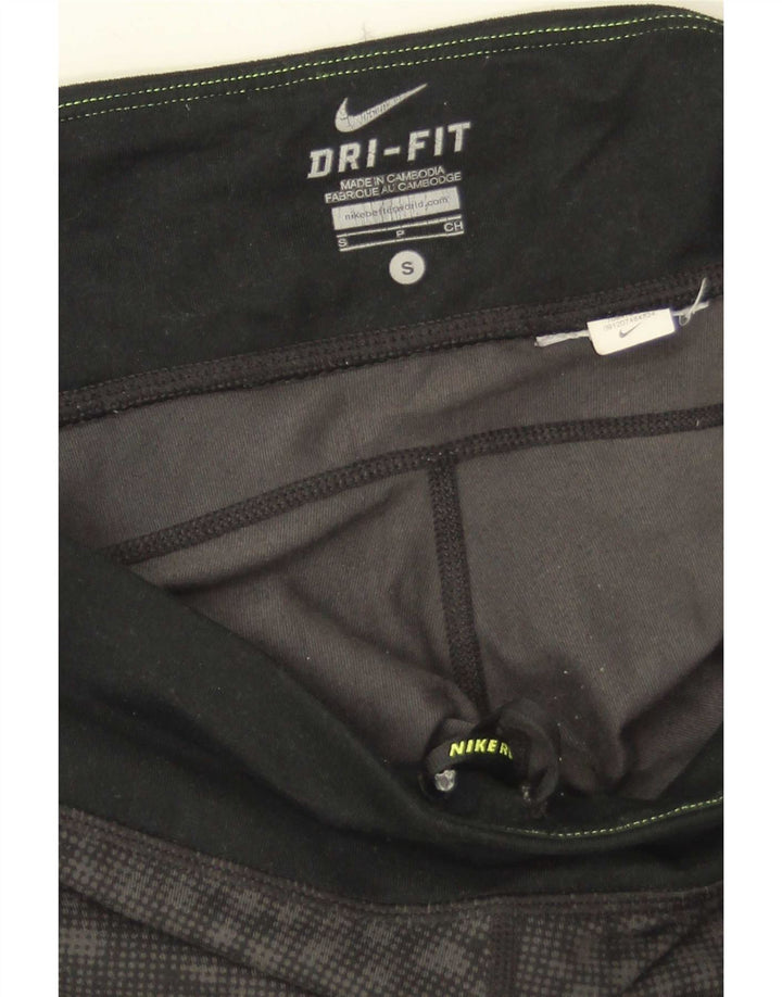 Leggings Nike Dri Fit da donna UK 10 piccoli neri geometrici