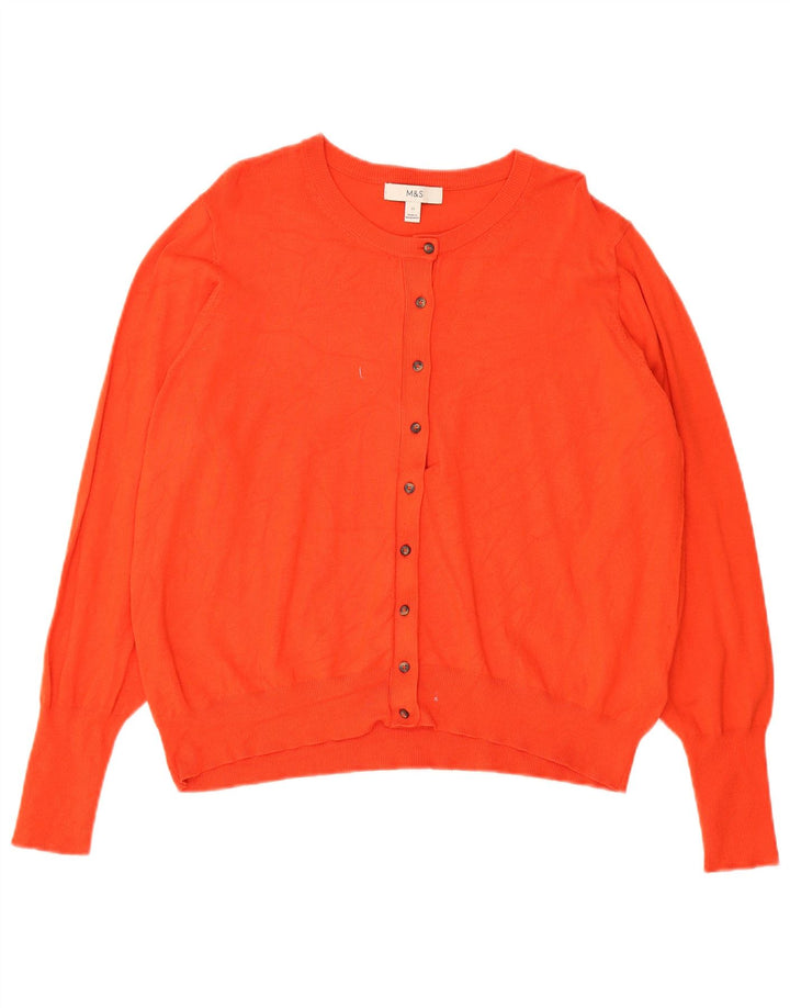Maglione cardigan da donna Marks & Spencer UK 22 3XL Viscosa rossa