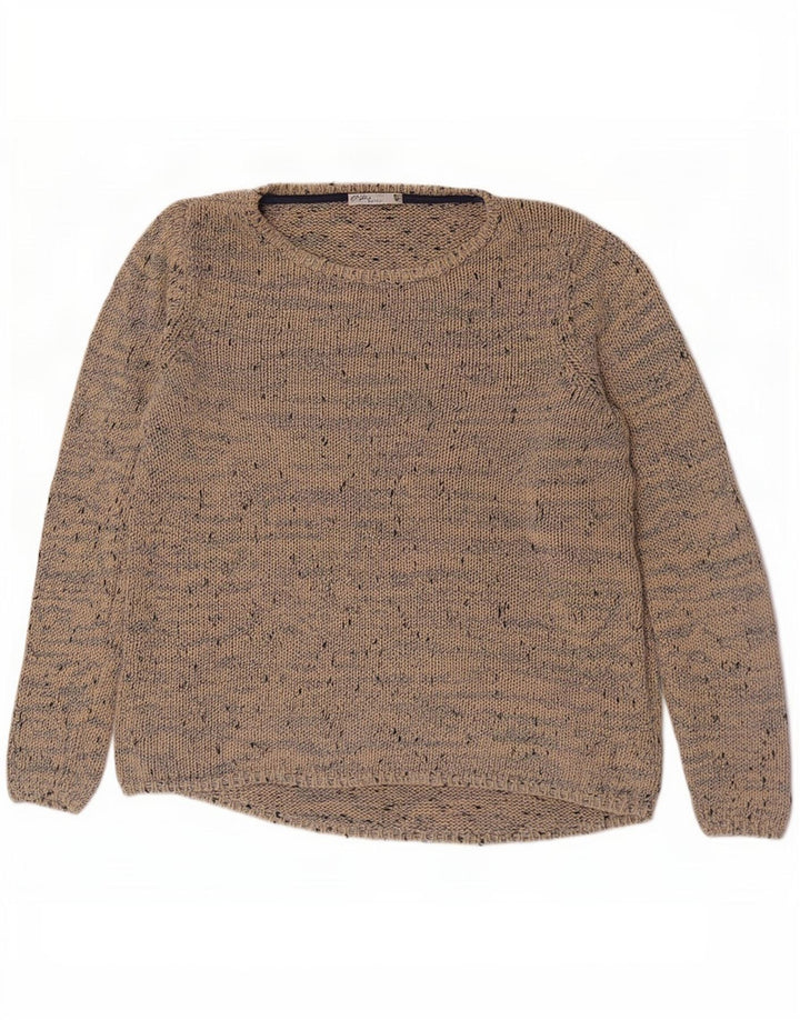 Maglione maglione con scollo a barca da donna di White Stuff UK 16 Grande beige screziato