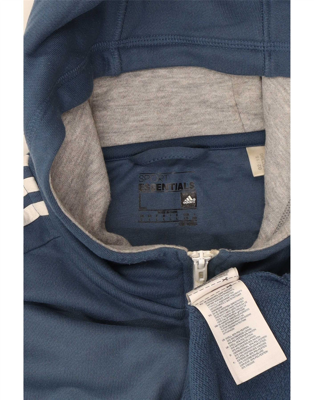 Maglione con cappuccio e zip Adidas Climalite da uomo, grande, in poliestere blu navy