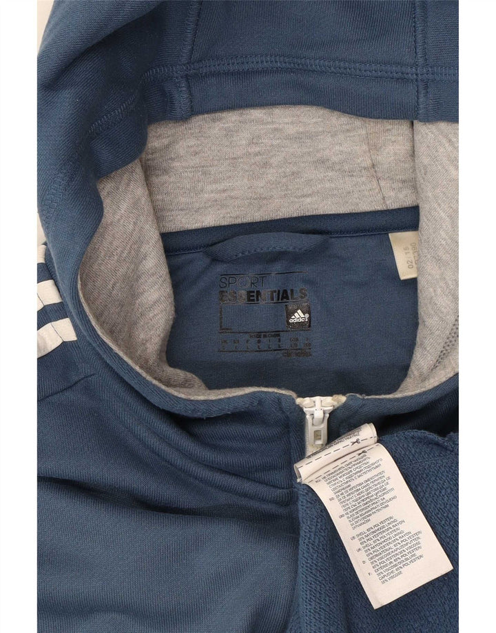 Maglione con cappuccio e zip Adidas Climalite da uomo, grande, in poliestere blu navy