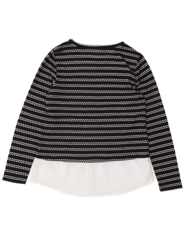 CALVIN KLEIN Top da donna a maniche lunghe UK 12 medio nero a righe