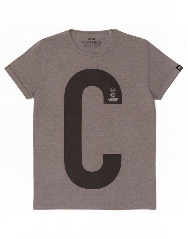 Jack & Jones T-shirt grafica da uomo Core Top grande in poliestere grigio