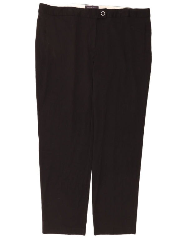 Pantaloni chino dritti da donna Marks & Spencer UK 20 2XL W40 L30 Neri