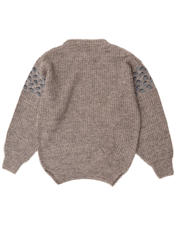 Maglione da uomo con scollo a barchetta Fiume IT 48 Grigio medio floreale