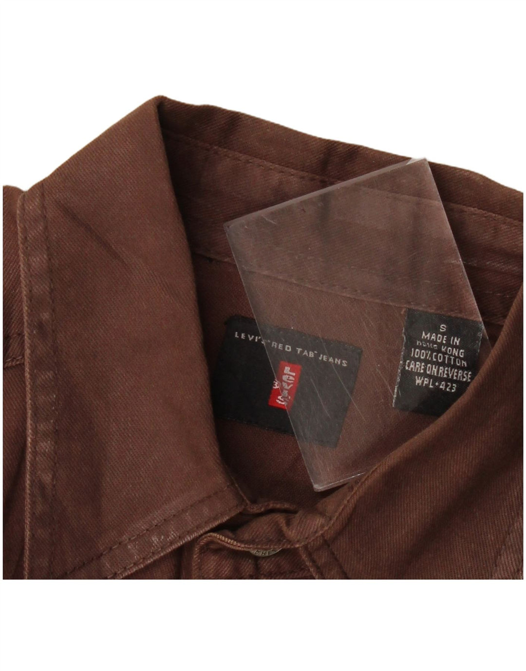 Camicia alta da uomo Levi's piccola in cotone marrone