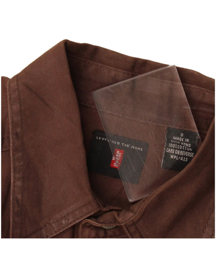 Camicia alta da uomo Levi's piccola in cotone marrone