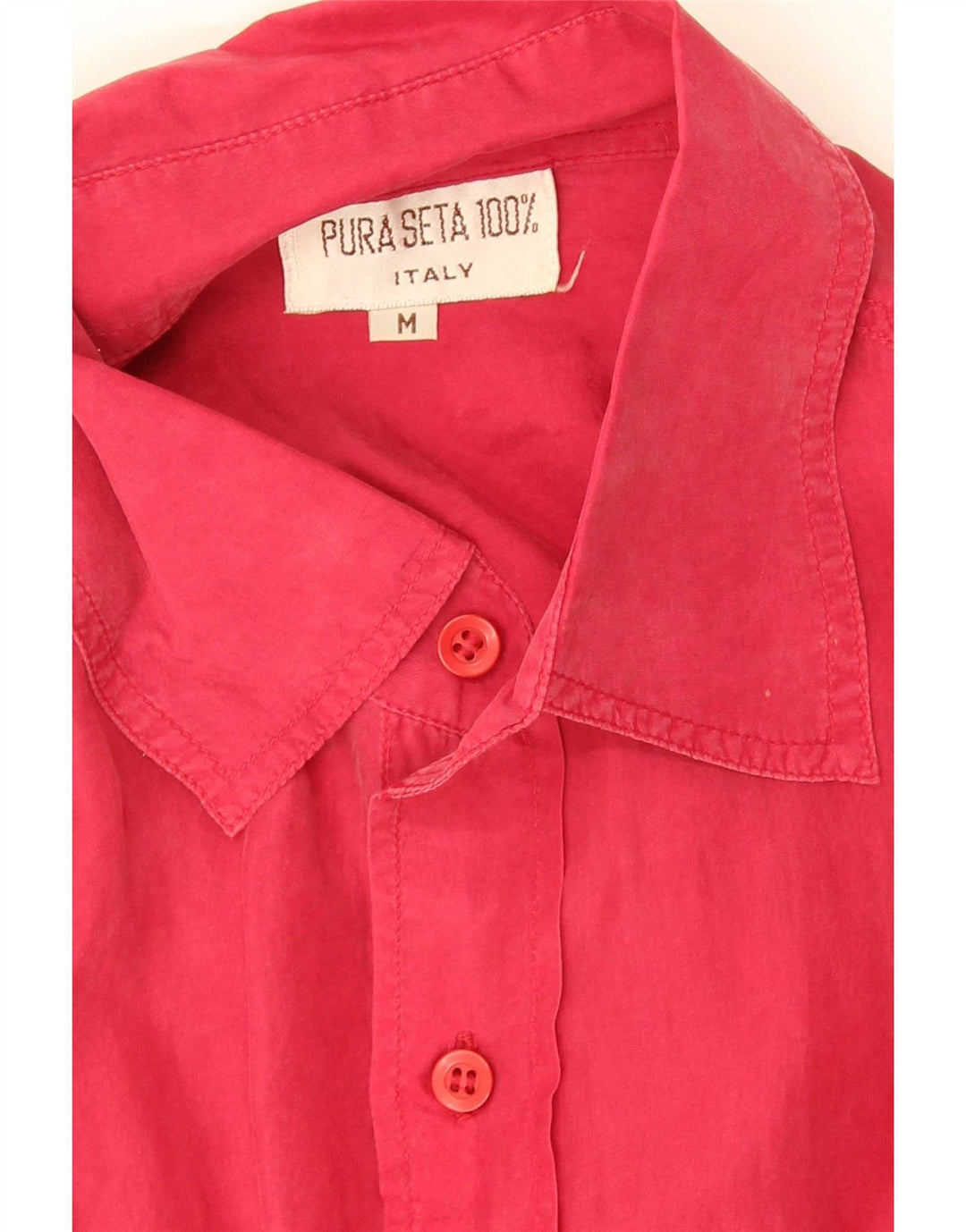 Camicia vintage da uomo a maniche corte in seta rossa media