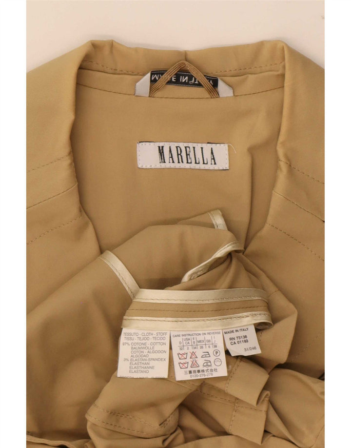 Giacca blazer a 3 bottoni da donna Marella UK 6 XS cotone beige