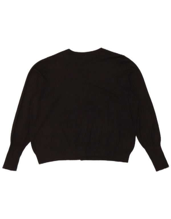 Maglione cardigan corto da donna Marks & Spencer UK 18 XL viscosa nera