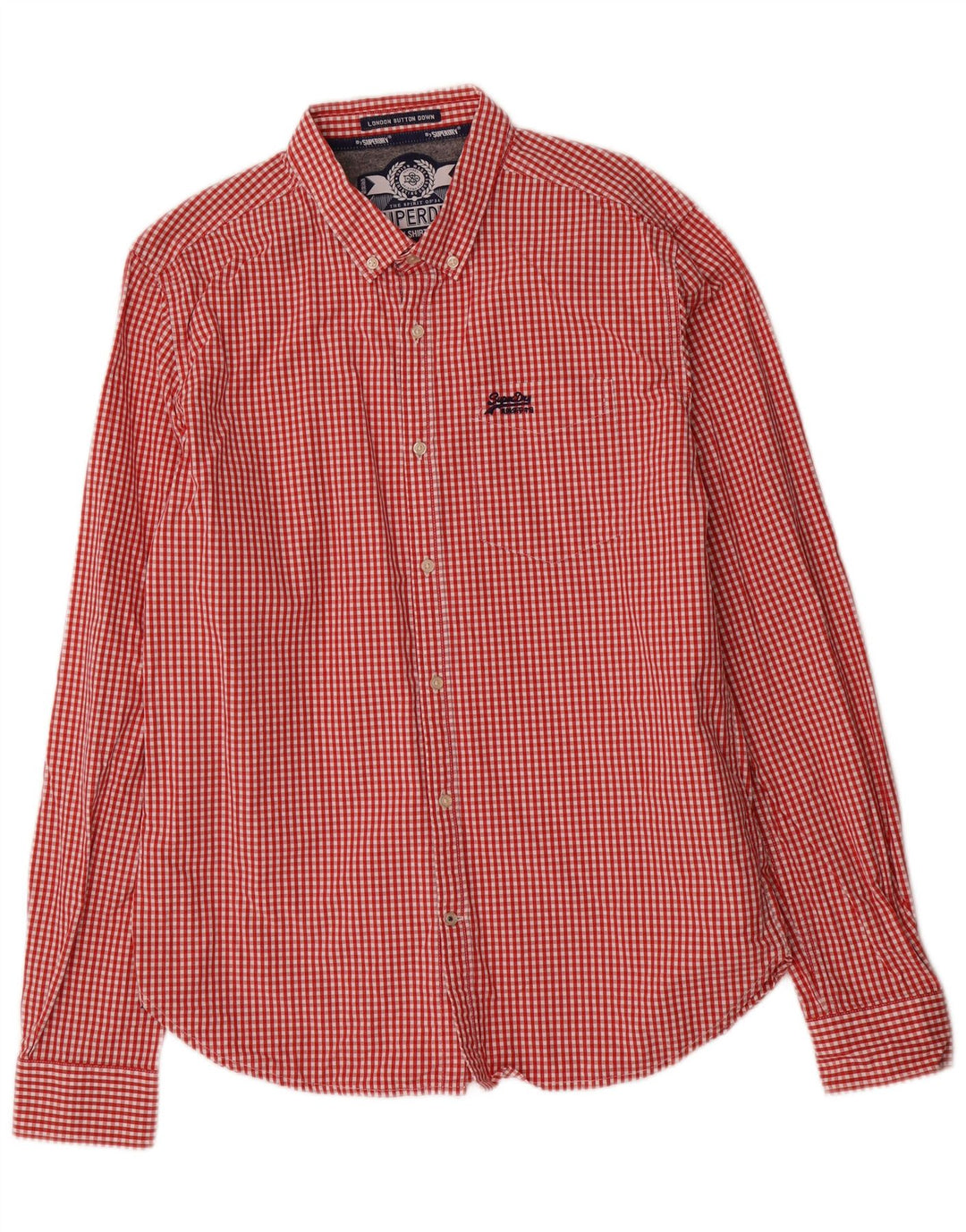 Camicia da uomo Superdry XL in cotone a quadretti rossi