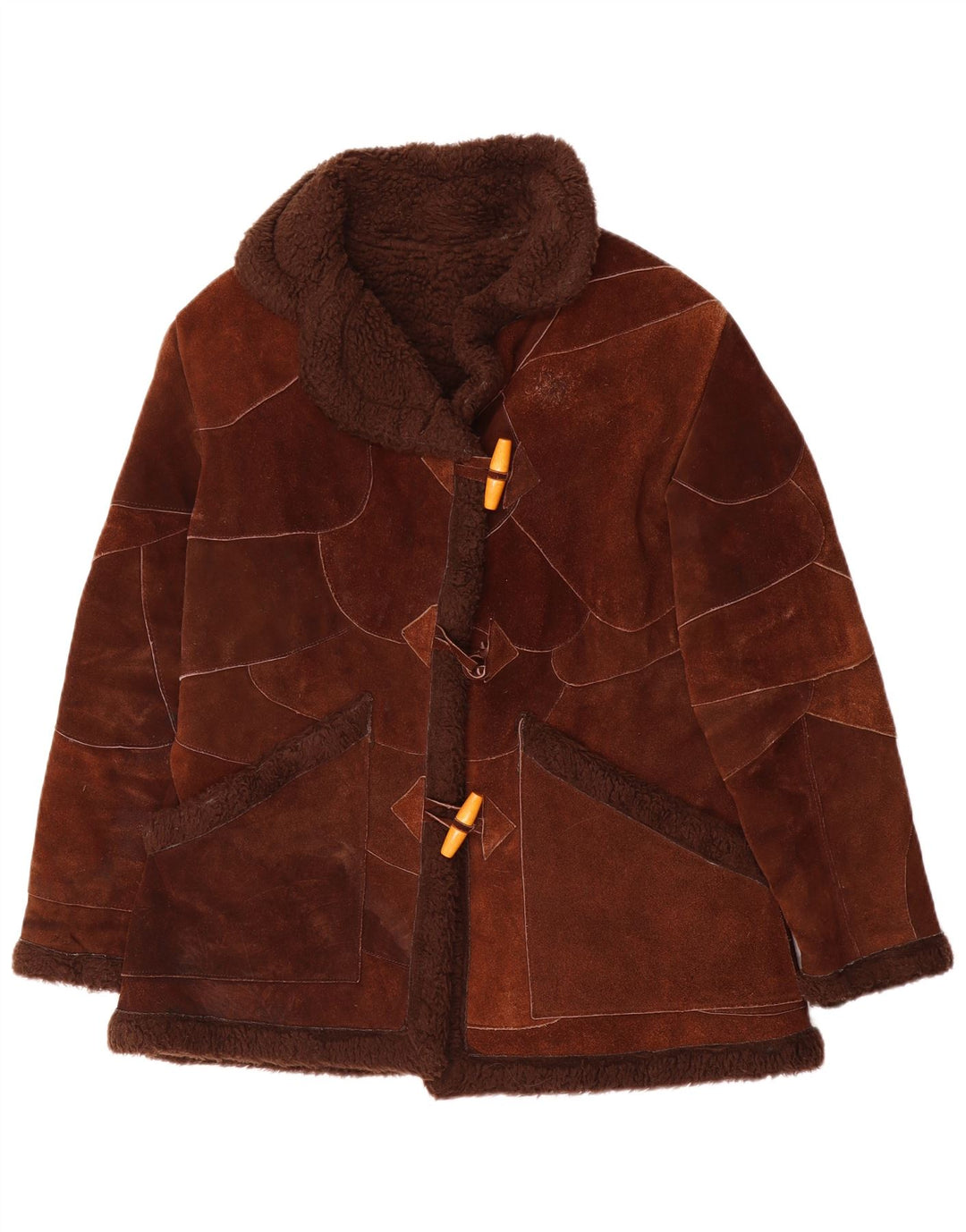 Giacca in shearling da donna VINTAGE UK 14 Marrone medio