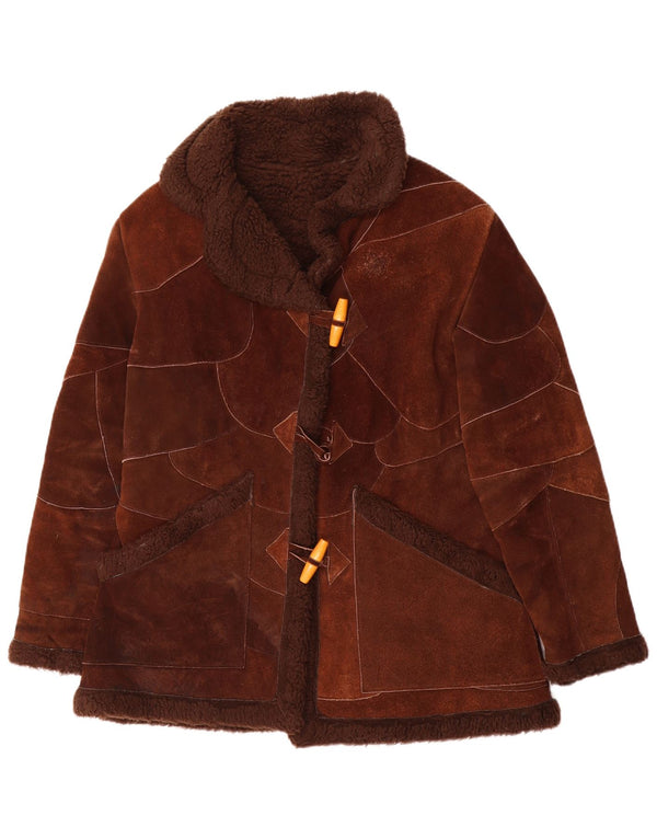 Giacca in shearling da donna VINTAGE UK 14 Marrone medio