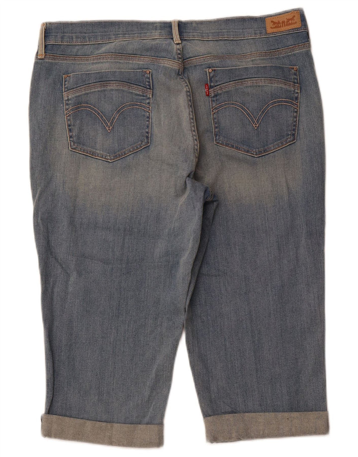 Jeans Capri a vita alta da donna Levi's US 16 2XL W33 L18 Cotone blu