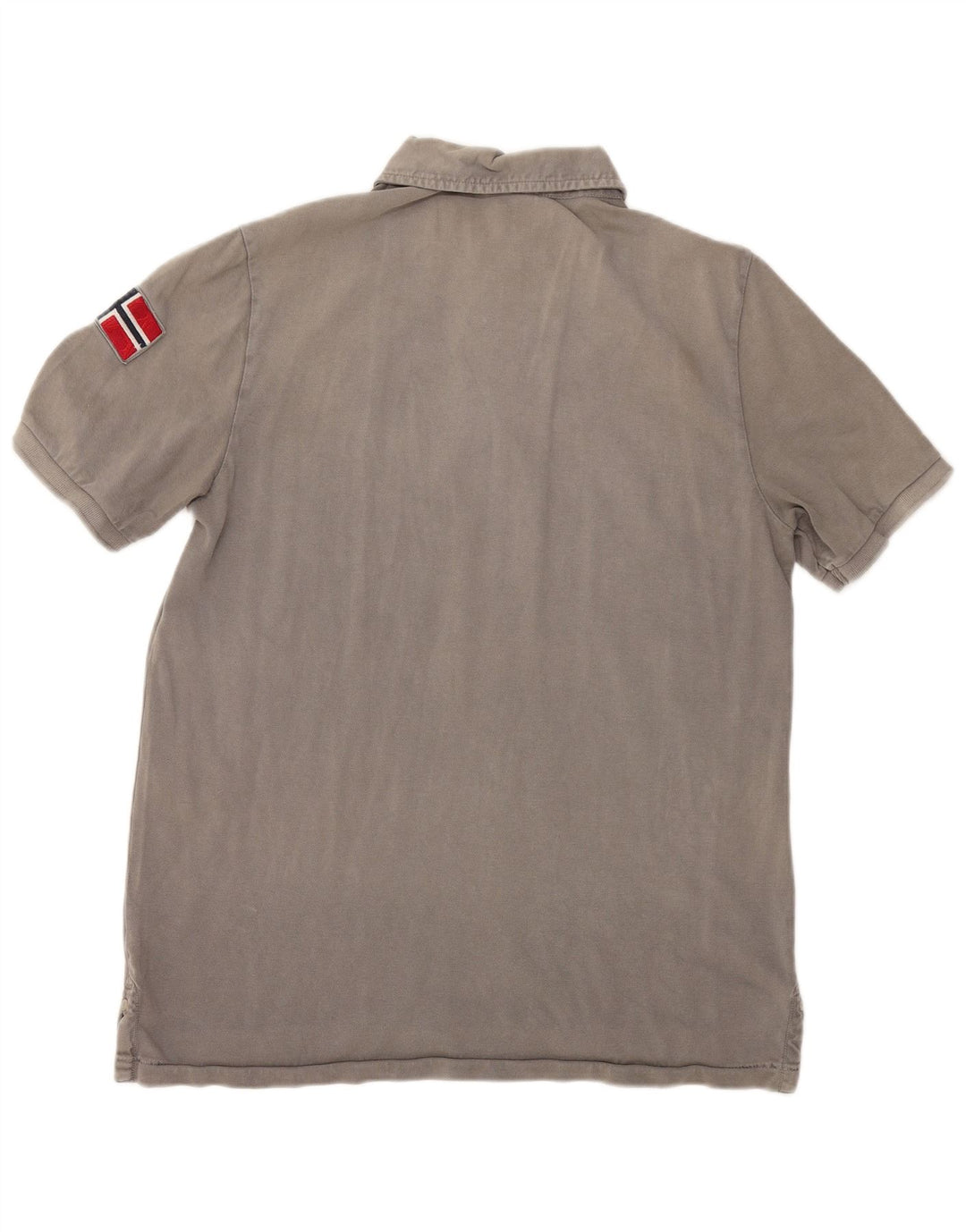 NAPAPIJRI Mens Polo Shirt Large Grey Cotton