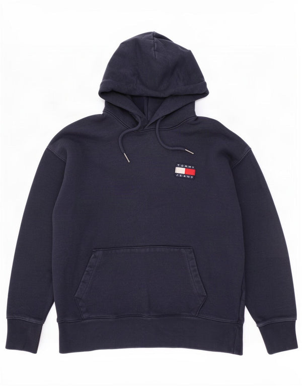 Tommy Hilfiger Mens Hoodie Jumper Large Navy Blue Cotton
