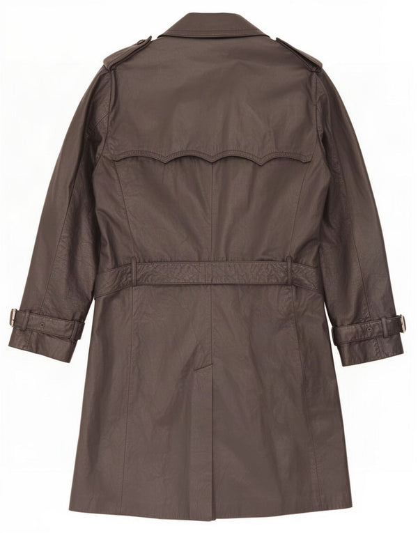Cappotto in pelle doppiopetto da uomo Windsor IT 50 Large Nero