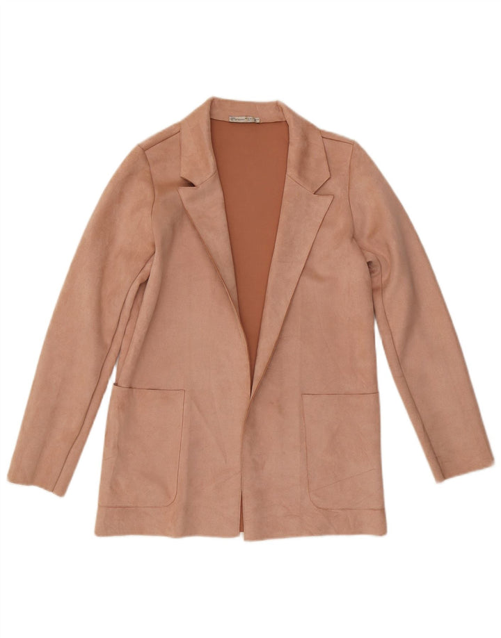 ZARA Womens Open Blazer Jacket UK 6 XS Beige