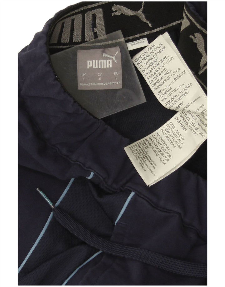 Pantaloncini sportivi da uomo PUMA grandi in cotone blu navy