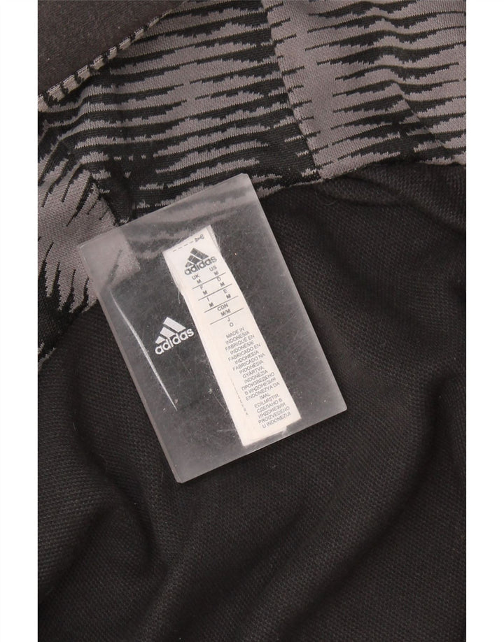 Maglione con cappuccio e zip da uomo ADIDAS in cotone nero medio