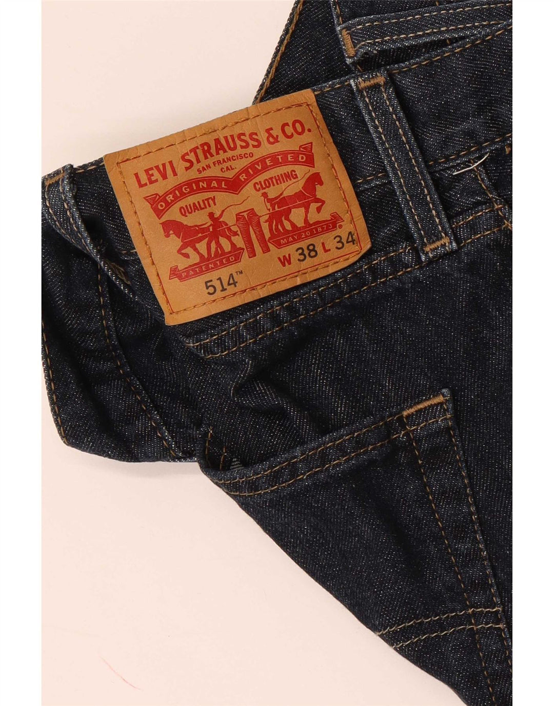 Levi's Uomo 514 Jeans dritti W38 L34 Blu Navy