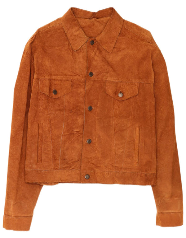 Bomber da uomo in pelle scamosciata Conbipel IT 48 Classico in pelle marrone medio