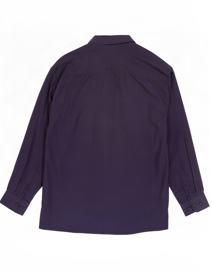 Camicia da uomo Robert Stock XL in seta blu navy