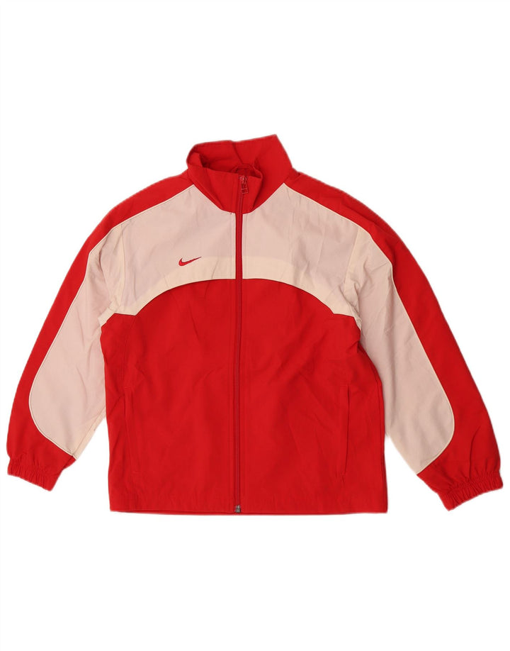 Giacca della tuta da ragazzo Nike, 7-8 anni, in poliestere color block rosso