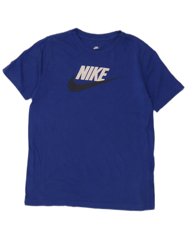 T-shirt grafica da ragazzo Nike Top 13-14 anni XL in cotone blu