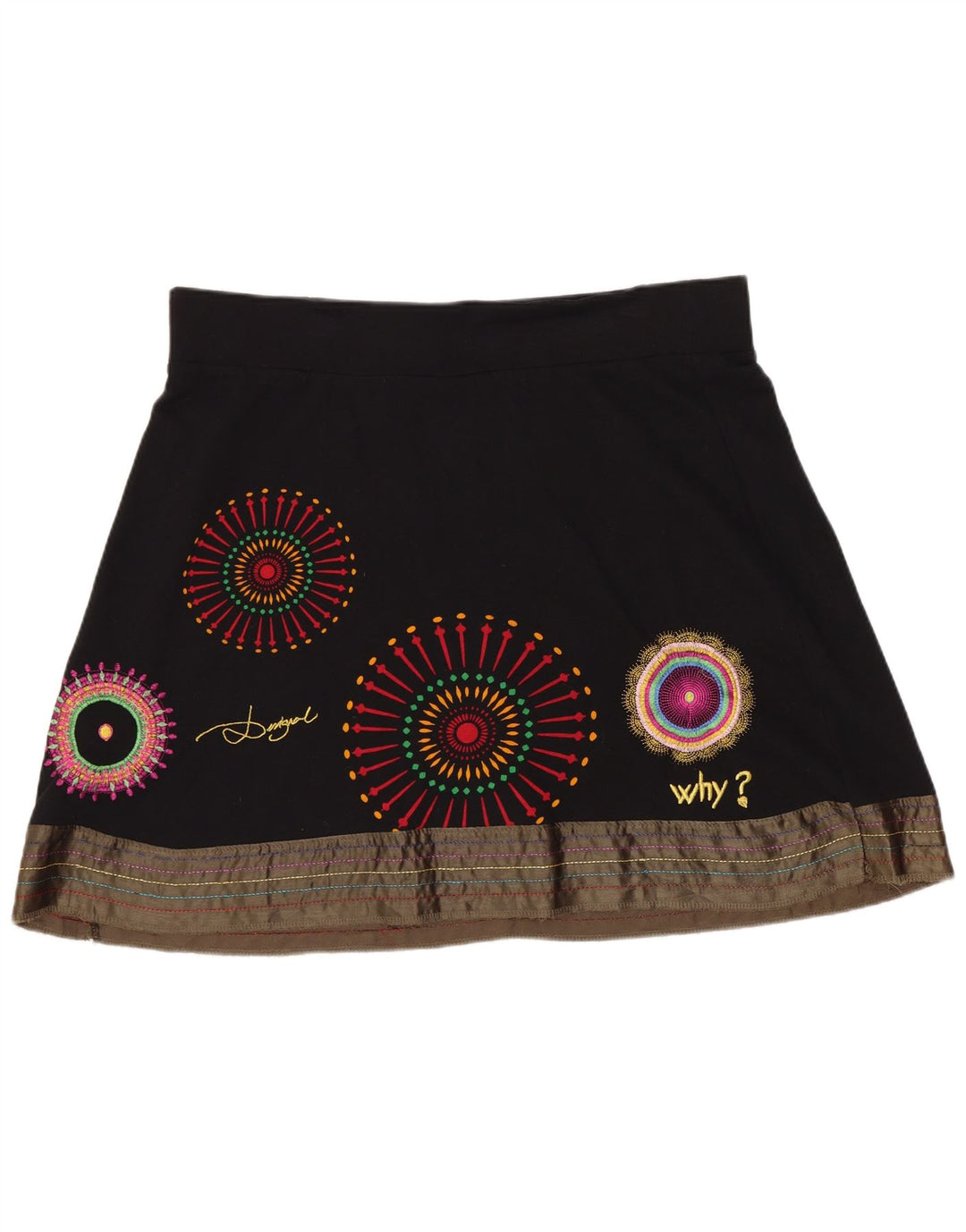 Minigonna Desigual da donna XL W36 nera geometrica