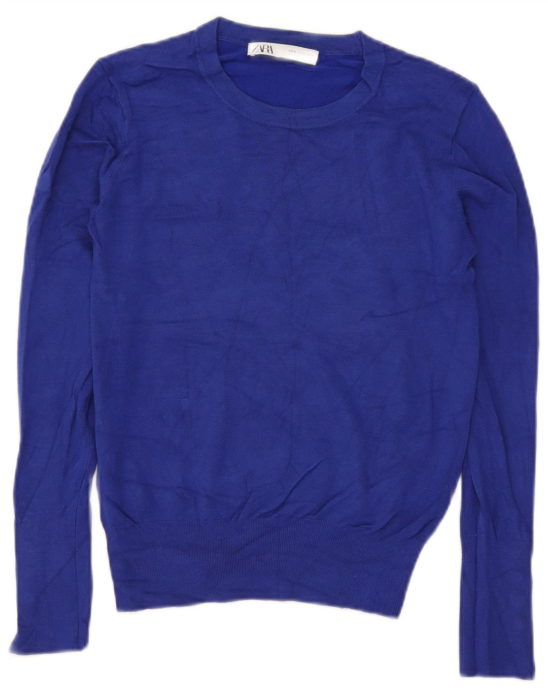 Maglione corto girocollo da donna Zara UK 12 Blu medio