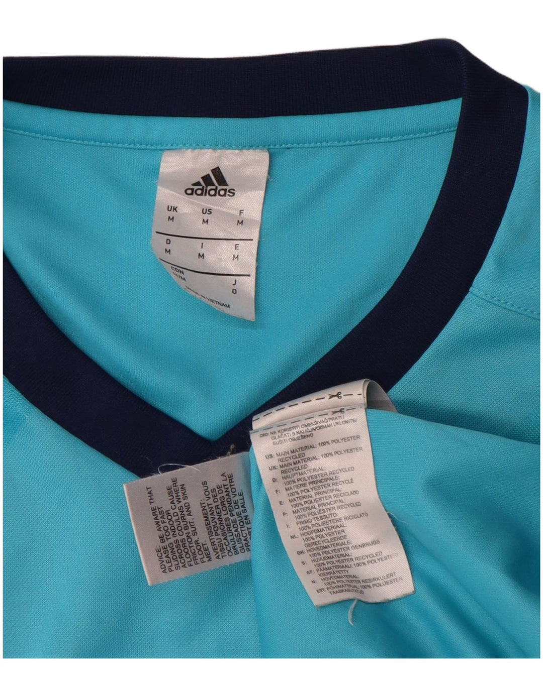 Top Adidas Climalite da uomo a maniche lunghe in poliestere blu medio