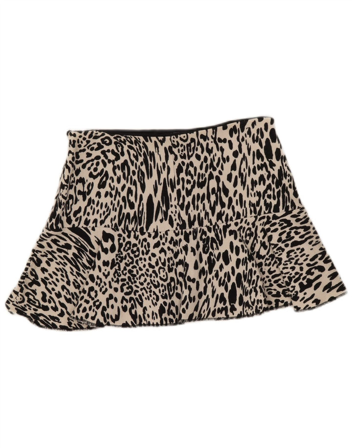 Minigonna da donna Zara media W28 bianco sporco con stampa animalier