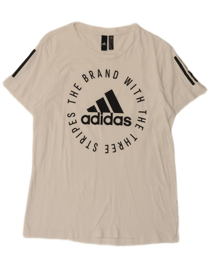 Maglietta grafica da uomo Adidas Top bianca media
