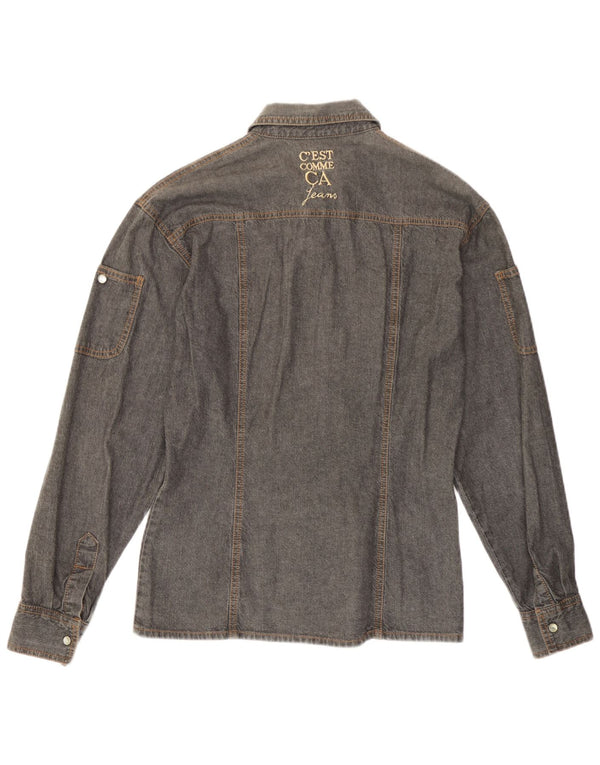 Camicia di jeans da donna C'EST COMMECA UK 16 grande grigia