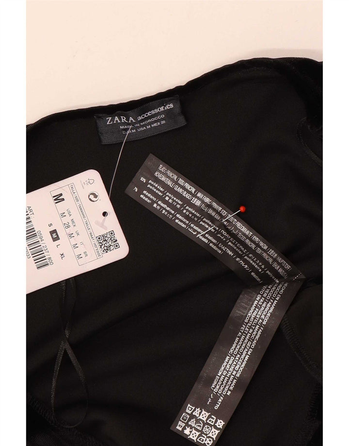 Body in velluto a maniche lunghe da donna Zara UK 12 Medium Black Colourblock