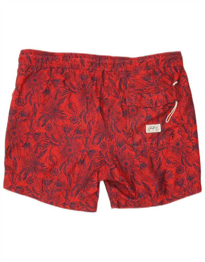 FAT FACE Pantaloncini da bagno da uomo Grandi fiori rossi