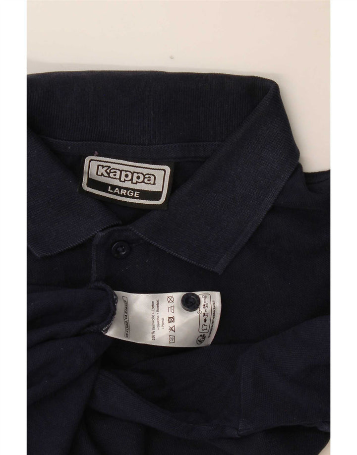 Polo grafica da uomo Kappa grande in cotone blu navy