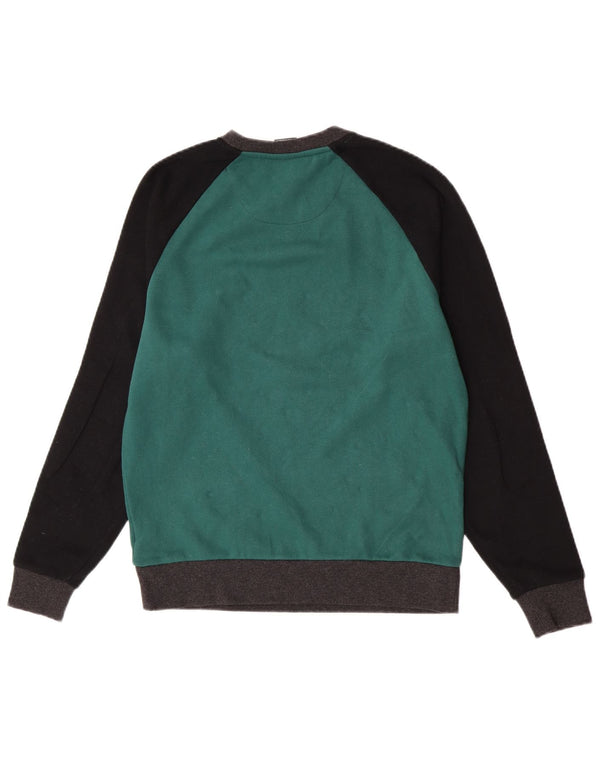 Felpa grafica da donna Dkny Maglione UK 14 Cotone color block verde medio