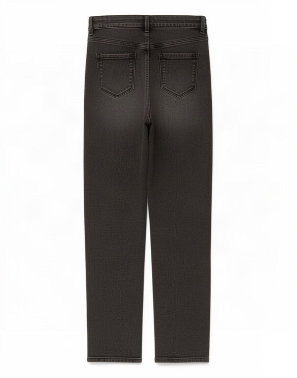 Jeans dritti a sigaretta da donna Marks & Spencer UK 10 piccoli W28 L26 neri