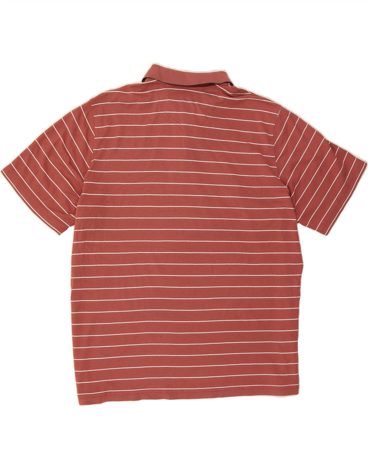 EDDIE BAUER Mens Polo Shirt 2XL Maroon Striped Cotton Vintage Eddie Bauer and Second-Hand Eddie Bauer from Messina Hembry 