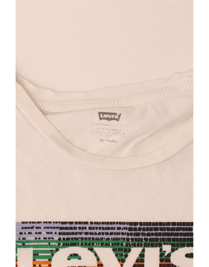 T-shirt grafica da uomo Levi's Top XL in cotone bianco