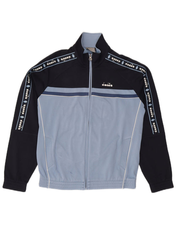 Giacca da ginnastica grafica da uomo Diadora UK 36 Small Blu Navy Colourblock